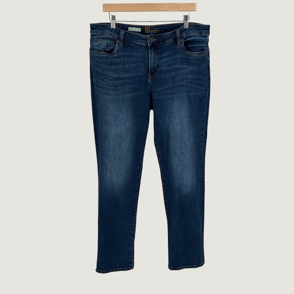 Kut from the Kloth Women Katy Boyfriend Straight Leg Jeans Size‎ 16 Blue Denim